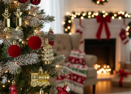 Kerstballen | 40 Stuks | 4/5/6/7 cm | Goud/Rood