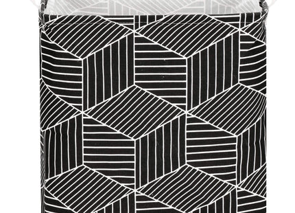 Opbergmand -  Speelgoedmand - Kledingmand - Organizer - Handvatten - Zwart - Wit