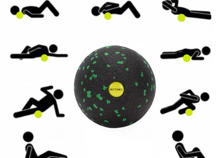 Massage Bal | Triggerpoint Bal | Lacrosse Bal | Massage | Groen/Zwart | 8 cm