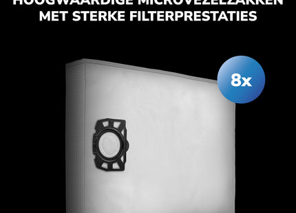 SQOON® Serviceset geschikt voor Kärcher WD 3 - Gelijk aan model: 2.863-006.0 / 2.863-005.0 - Vervangingsset met stofzuigerzakken en filter voor nat- en droogzuigers