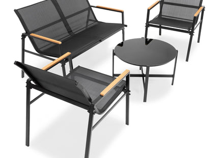 Tuinset | Tuinset 4 Persoons | Tuinsets | Tuintafel & Tuinstoelen & Tuinbank  | 4 Personen | Zwart
