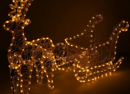 Rendier Met Slee | 312 LED Lampjes | Warm Wit