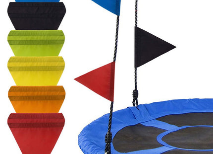 Nestschommel | Schommel Kinderen | Kinderschommel | Maximale Belasting 180 kg | Inclusief Vlaggetjes | Blauw/Zwart