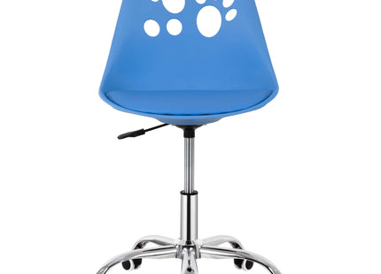 Kinder Bureaustoel - Draaibaar - Metalen Onderstel - Kunststof - Blauw - 120 kg
