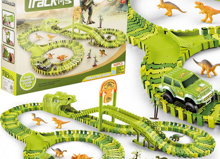 Dino Racebaan | Inclusief Jeep | 168 Delen | Groen