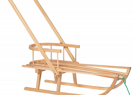 Slee + Rugleuning + Handvat | Sleeën & Accessoires | Winterspeelgoed | Gelakt Beukenhout | Neutraal