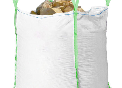 Big Bag 1000 kg Zak - Sterk Voor Puin - 120x90x90 cm - Handvatten - Wit