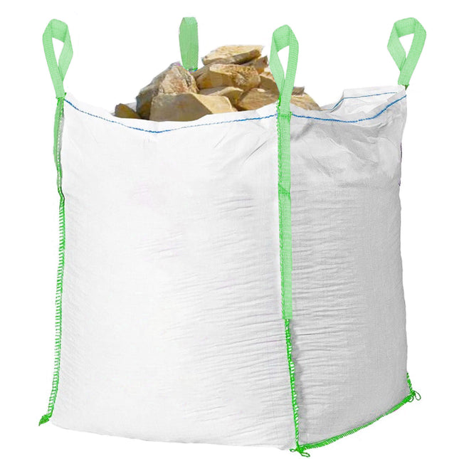 Big Bag 1000 kg Zak - Sterk Voor Puin - 120x90x90 cm - Handvatten - Wit