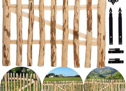Poort - Schapenhek - Tuinhek - Hazelaarhout - Wicket - 90x100 cm - Bruin