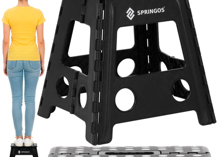 Vouwkruk - Inklapbaar - Platform - Multifunctioneel - Tot 150 Kg - 39 Cm - Zwart