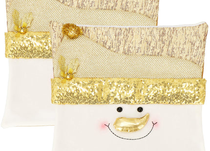 Sierkussenhoes | Kussenhoes | Kussensloop | Woonaccessoires | Kerstman | Goud | 40 x 40 cm | 1 Stuk |