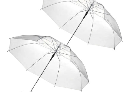 Transparante Paraplu - 2 Stuks - Doorzichtig - Voor Volwassenen - Ø 94 cm