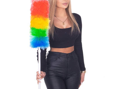 Wasbare Telescopische Stoffer -Stofdoek - Telescopische - Borstel - 79-106,5 cm - Regenboog