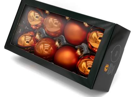 Kerstballen Glas | 8 Stuks | Glas | Mat | Glans | Oranje