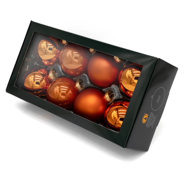 Kerstballen Glas | 8 Stuks | Glas | Mat | Glans | Oranje