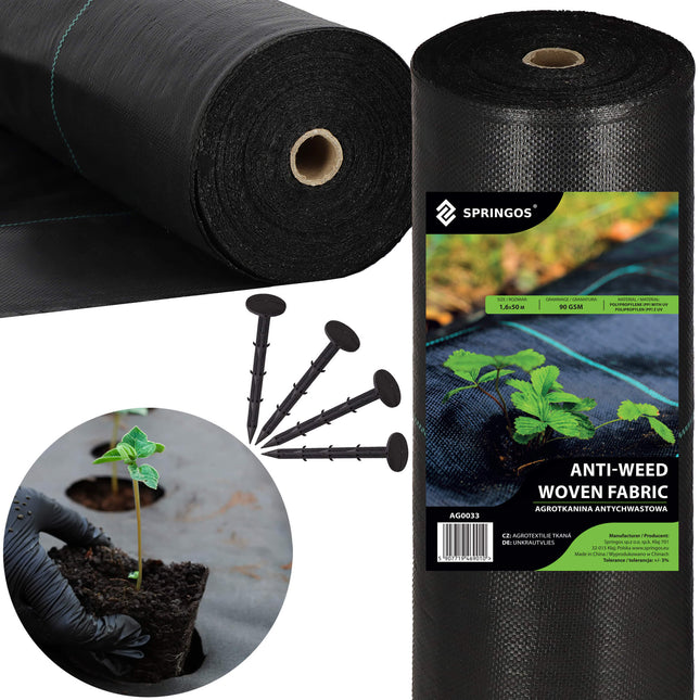 Worteldoek - Anti -Onkruid - Beschermfolie -  90g - 1,6X50M - Zwart