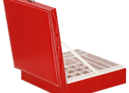 Sieradendoos | Juwelendoos | 2 Lagen | 26 x 26 x 8.5 cm | Rood