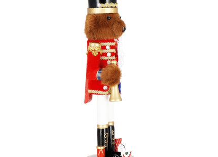 Notenkraker Kerst | Houten Beer | Kerstversiering | Multicolor | 38 cm