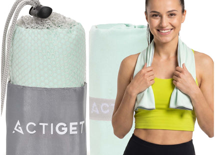 Strandlaken | Badlaken | Sneldrogend | Strandhanddoek | Microvezel | 80 x 40 cm | Mint