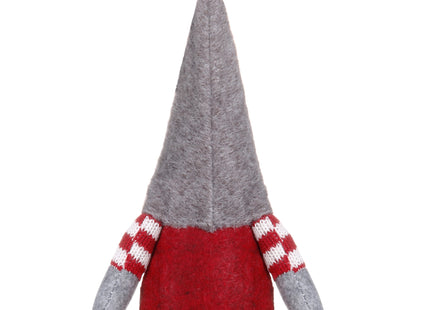 Kerstkabouter - Kerstdwerg - Kersthanger - Kerstversiering  - Grijs - 20 cm