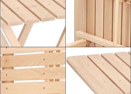 Tuinset | Tuintafel | Tuinstoelen | 3-delig | Opvouwbaar | Naturel