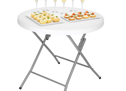Cateringtafel - Bankettafel -  Opklapbaar - Horeca Kwaliteit - Inklapbaar - Met vergrendeling - Extra Stevig - Wit - Ø 80x75cm