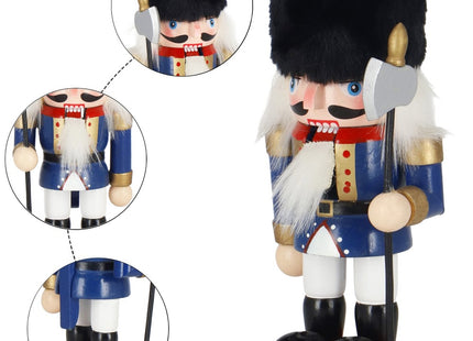 Notenkraker Kerst | Houten Soldaat | Kerstversiering | Multicolor | 16 cm