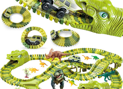 Dino Racebaan | Inclusief Jeep | 240 Delen | Groen