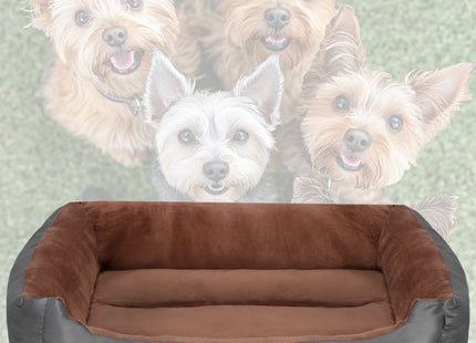 Hondenmand | Kattenmand | Polyester | 45x39x13,5 cm | Bruin/Grijs | Maat S