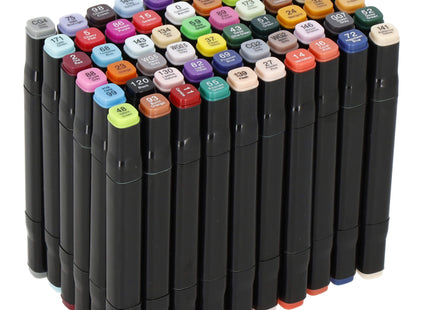 Twinmarkers | Alcohol Markers | Stiften Voor Volwassenen | 60 Stuks | Dubbelzijdig Multicolor