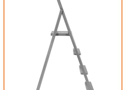 Huishoudtrap - Ladder - Keukentrapje - 4 - Etages - Antislip - Opvouwbaar - Grijs - 150 KG - Grijs