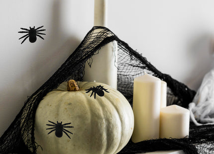 Halloween Decoratie - Spin - Fluffy - 2 Stuks - Zwart