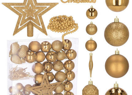 Kerstballen & Piek | 51 Stuks | Goud