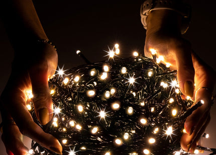 IJspegel Verlichting | Kerstverlichting Buiten | 12 m + 2.5 m Snoer | 300 LED | Flash | Koppelbaar | Warm/Koel Wit