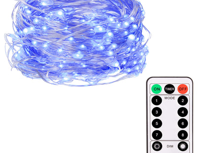 Kerstboomverlichting -  100 LED - Afstandsbediening - Blauw