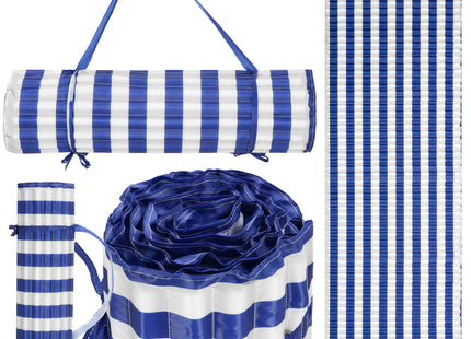 Strandmatras - Opvouwbaar - Kussen - Strepen - 180 X 60 CM - Wit/Blauw