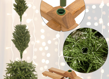 Kunstkerstboom | Kaukasische spar Premium Royal Trees | 240 cm | Zonder Verlichting | Houten Standaard