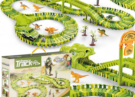 Dino Racebaan | Inclusief Jeep | 168 Delen | Groen