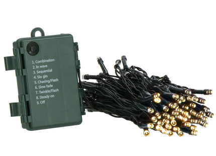 Kerstverlichting | 10,5 m | Batterij | 100 LED | Warm Wit