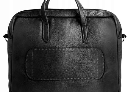 Leren Aktetas - Laptoptas - 15,6 inch - Zwart - 43 x 35 x 4,5 CM