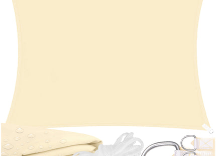 Schaduwdoek | Zonnezeil | Rechthoekig  | 4 x 3 m | 90% Schaduw | Crème | 160 g/m2 |  Polyethyleen