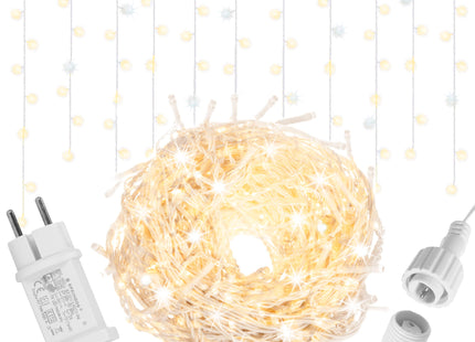 IJspegel Verlichting | 20 m + 2.5 m Snoer | 500 LED | Warm Wit + Koel Wit | Koppelbaar | Flits