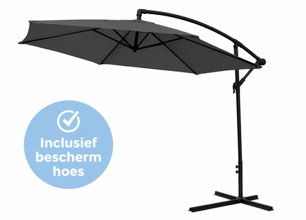 Parasol | Parasols | Zweefparasol | Kantelbaar | Met Ventilatie | Met Hoes | Antraciet | 300 cm