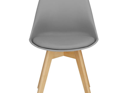 Eetkamerstoel - Gestoffeerd - Grijs - 82 x 44,5 x 41 CM