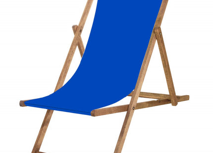Houten Ligstoel | Strandstoel | Ligstoel | Verstelbaar | Beukenhout | Handgemaakt | Blauw