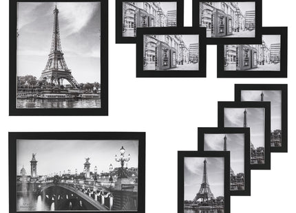 Fotolijsten - Set van 10 - Fotolijst - Fotocollage - Collage - Zwart