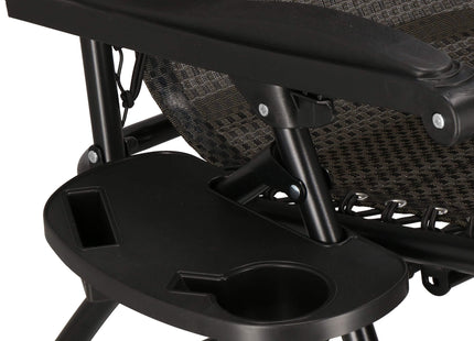 Tuinstoel | Ligstoel | Opvouwbaar | Verstelbaar | Ergonomische Hoofdsteun | Bruin/Zwart