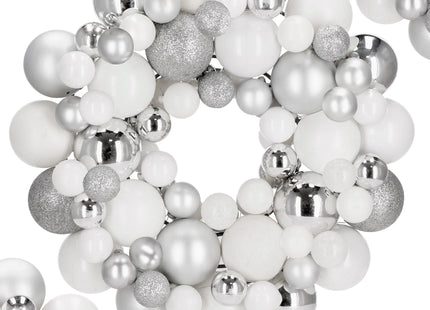 Kerstkrans | Kerst Decoratie | 34 cm | Zilver