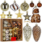 Kerstballen | 47 Stuks | Bruin/Wit/Goud