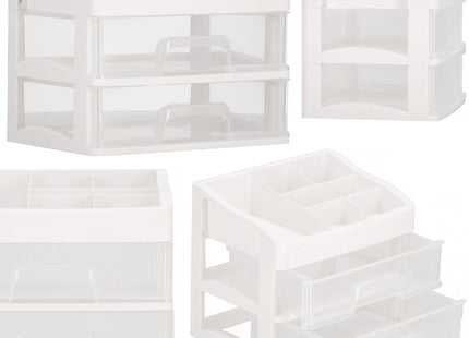 Make Up Organizer | Sieradendoos | Meerdere vakken | Lade Kast | Wit | 23x16,5x20cm